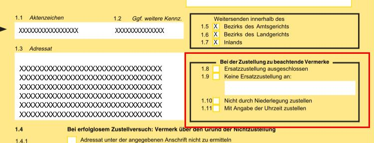 Postzustellungsurkunde: Bei der Zustellung zu beachtende Vermerke