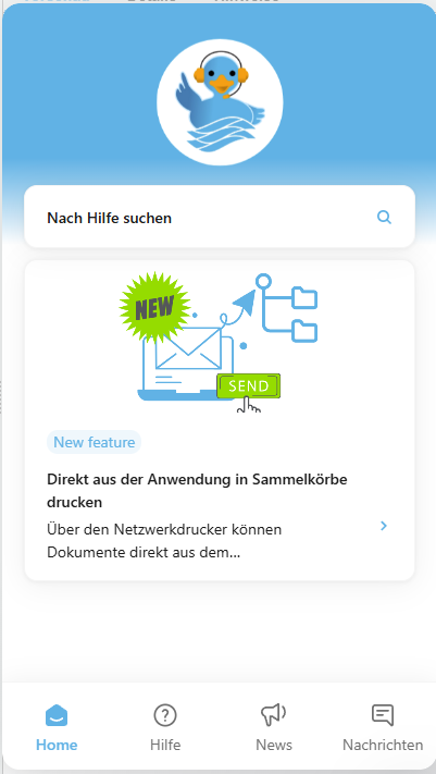 Sofort-Hilfe bei Binect ONE Rubrik Home
